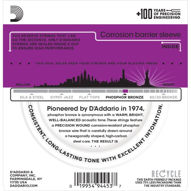 D'Addario EJ38H, 010-027 Nashville Tuning